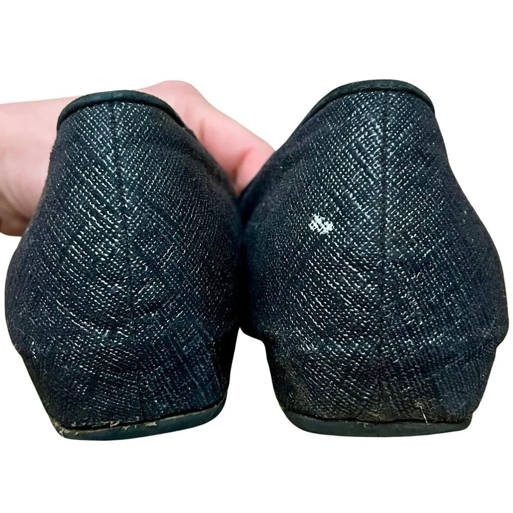 Vaneli Black Textured Slip-On Flats Size 9M Comfort Shoes